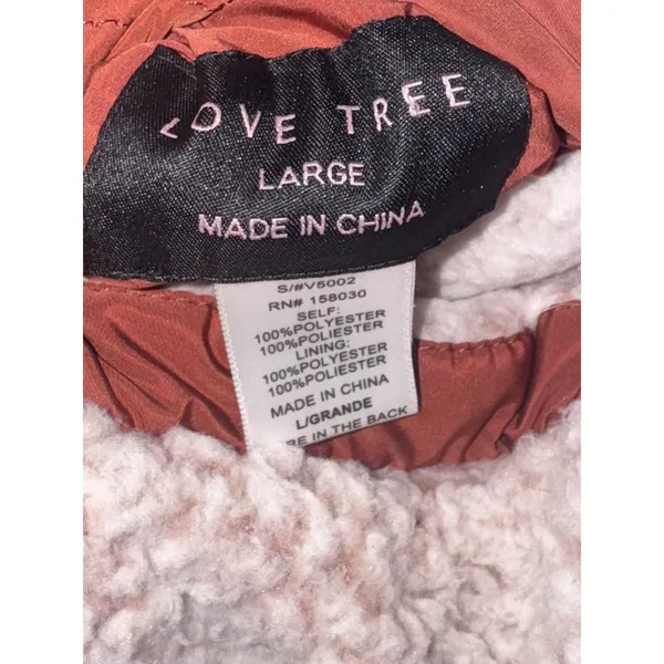 Love‎ Tree Vest Women Reversible Quilted Fleece Sherpa Full Zip - Image 9