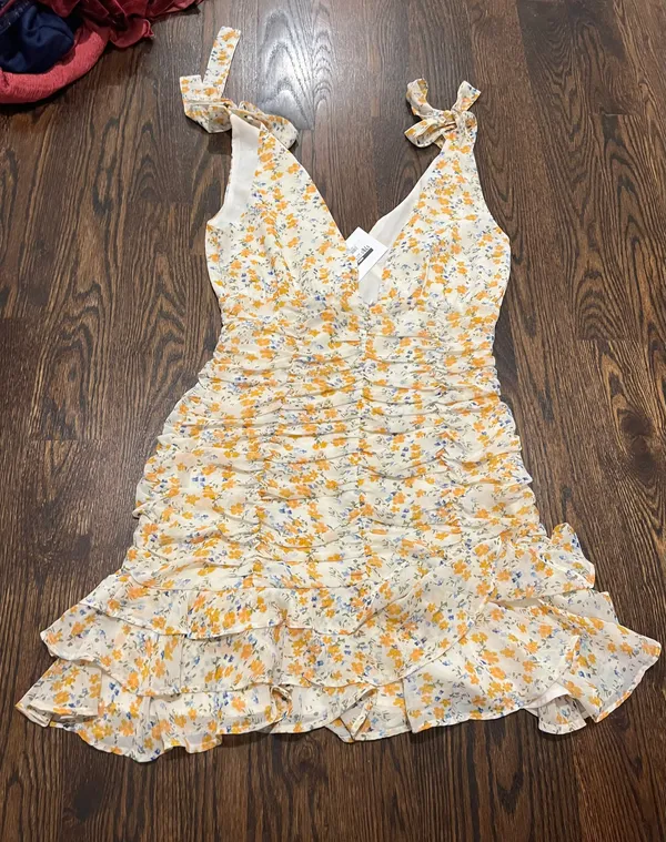 Adeline Yellow Floral Mini Dress NWT - Image 2