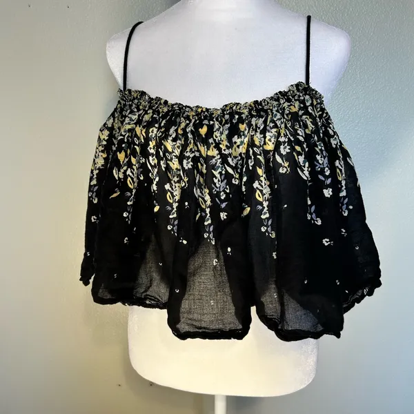 Free People Black Floral Camisole - Image 2
