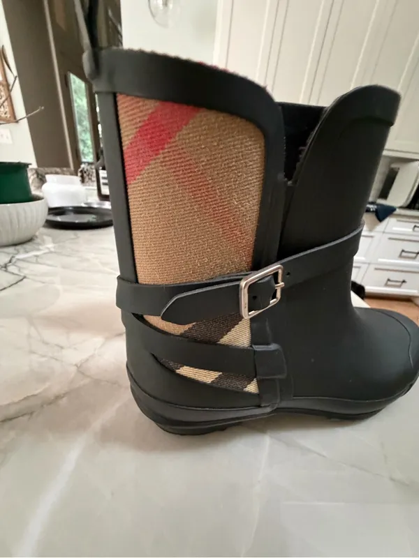 Burberry Riddlestone House Check Pattern Rain Boots - Image 3