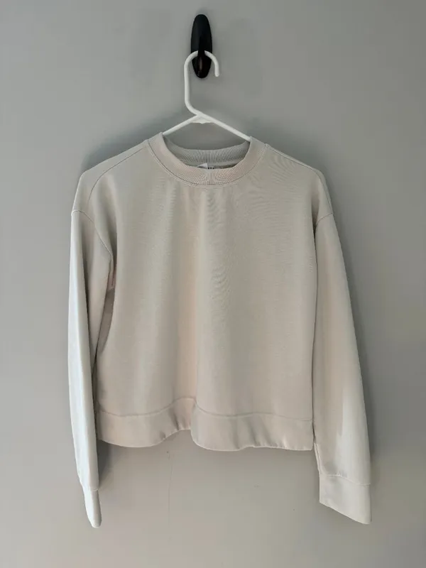 Athleta Seasoft Crewneck Sweatshirt Cream S - Image 3