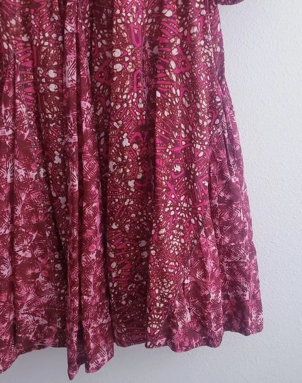 Free People Fuchsia Combo Babydoll Mini Abstract Dress - Image 5