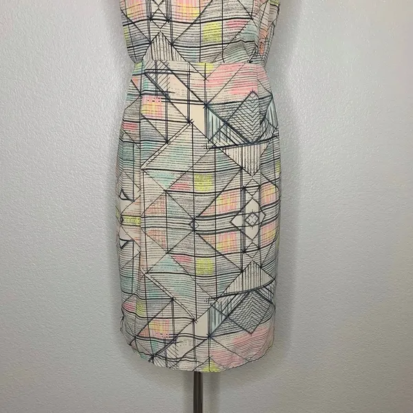 Forever 21 Geometric Print Sheath Dress, Sz Large - Image 5