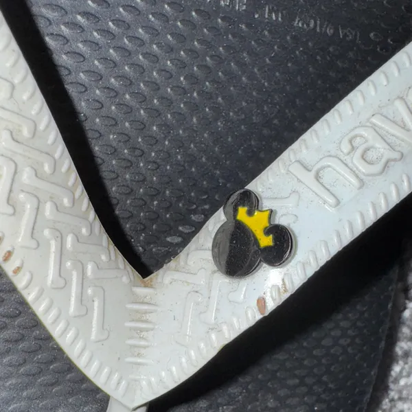 Disney Charm Havaianas Classic Black and White Sandals - Image 3