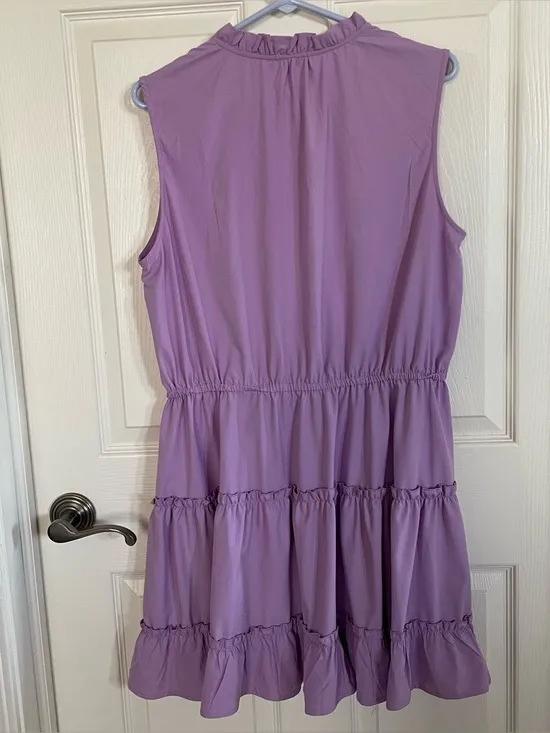 Lilac Sleeveless Ruffle Dress size XL - Image 6