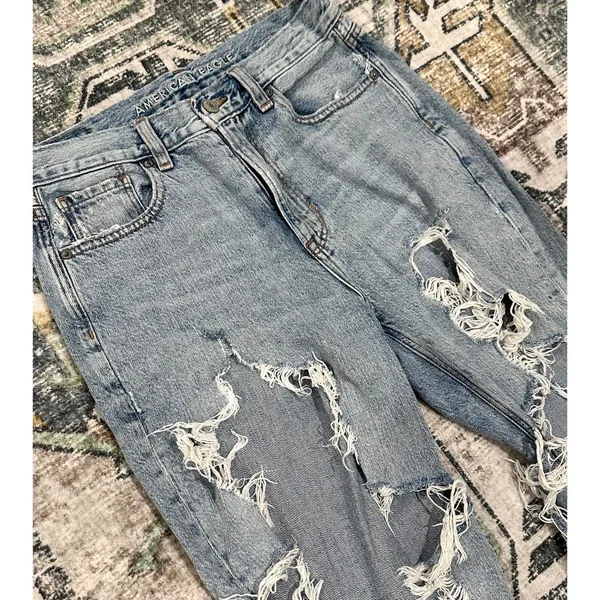 American Eagle Ripped Distressed Mom Jeans - Image 2