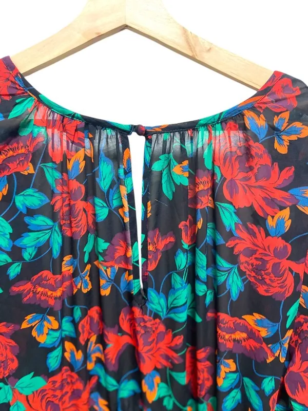 Torrid Long Line Duster Cardigan Green Size 1X Floral Spring Bohemian Coastal - Image 10
