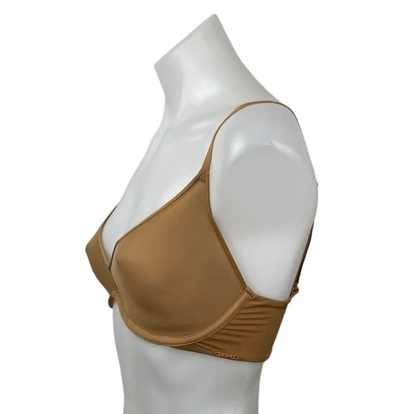 Skims Weightless Scoop Brown Medium Coverage Adjustable Underwire Demi Bra 32DD - Image 2