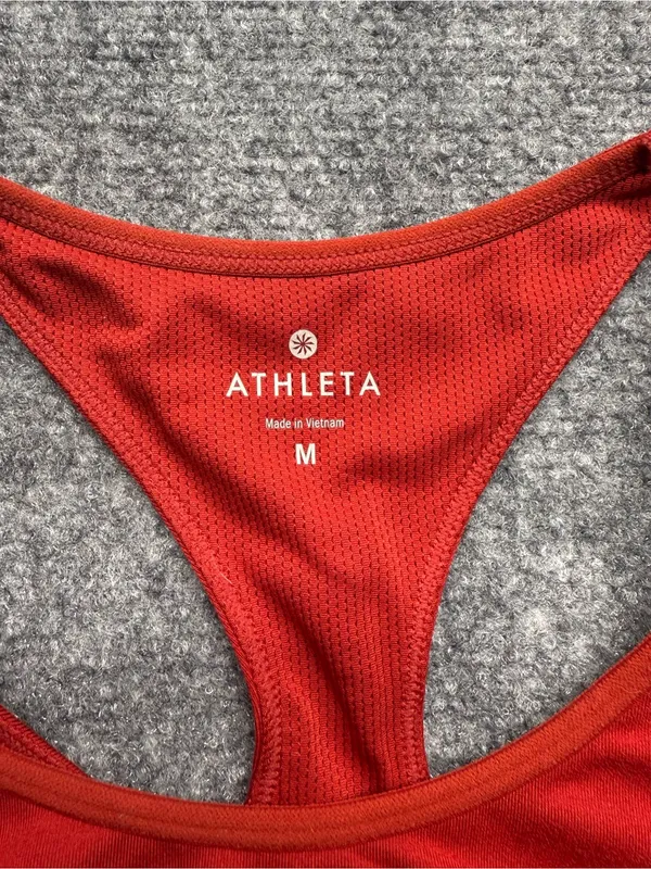 Athleta Womans Medium Red Racerback Sports Bra - Image 2