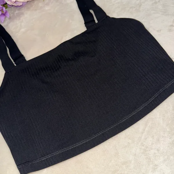 Aerie Offline Black Ribbed Bra Top - Image 6