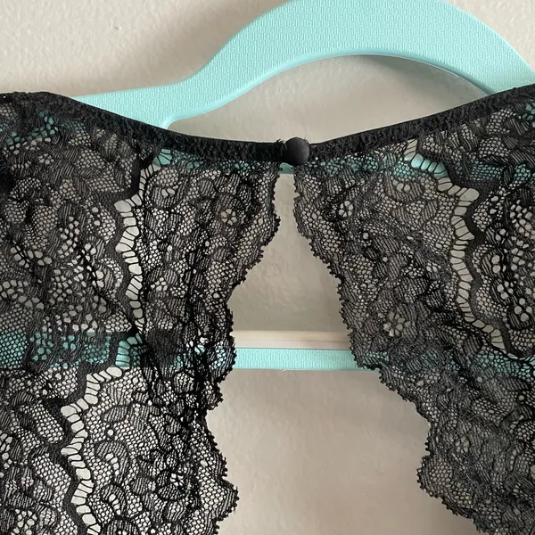 Victoria’s Secret Black Lace Lingerie Body Suit, Long Sleeve, Thong Style, NWT - Image 5