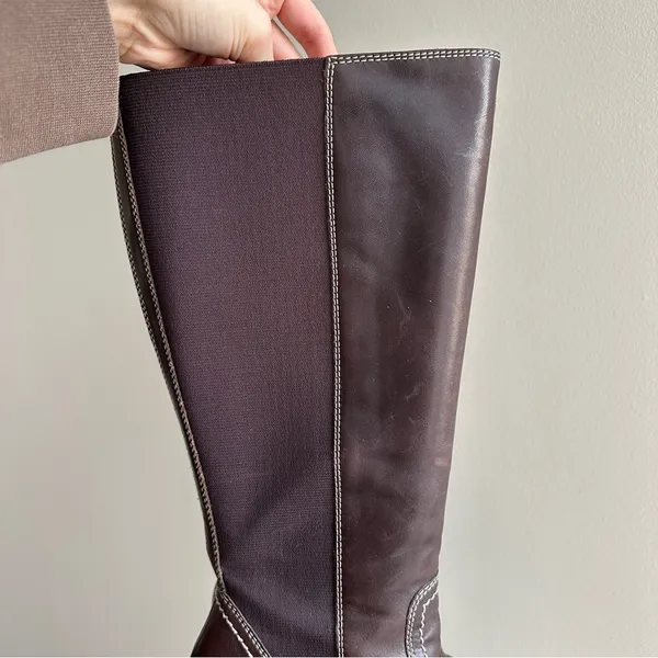 Franco Fortini Women Donna Mid-Calf Heeled Leather Boots, Y2K, Brown, Size 7.5M - Image 8