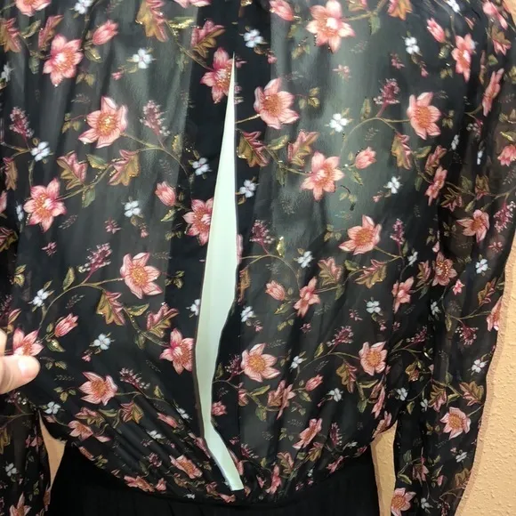 J.O.A. Floral long sleeve open back bodysuit - Image 6