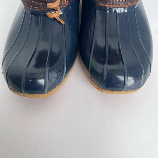 Sperry STS91175 Saltwater Duck Rain Winter Brown Leather Navy Lace Up Boots 7M - Image 3