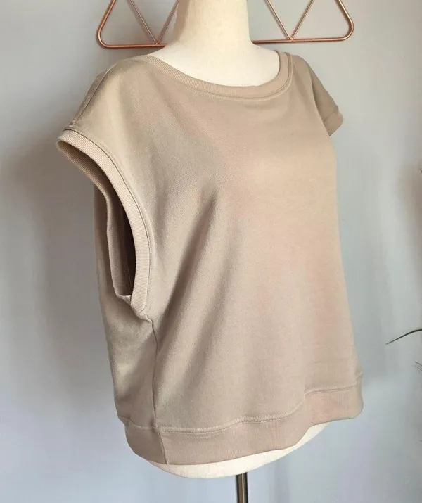 Anthropologie, New, Maeve Tan Bow Back Balletcore Muscle Tee Shirt, Size XL - Image 6