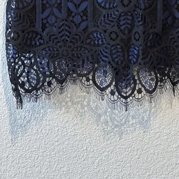 For Love & Lemons Lyla Mini Cocktail Dress Black & Blue Lace Women’s Size XS - Image 10