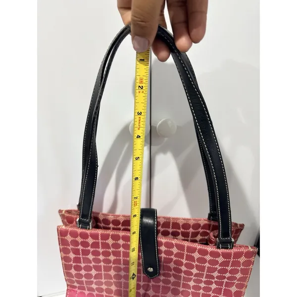 Kate Spade‎ Vintage Pink Logo Print Handbag Purse Black Trim 1 - Image 11