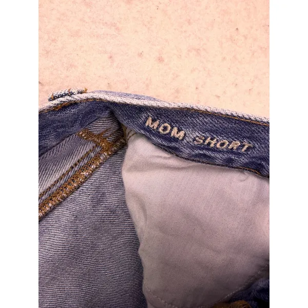 American Eagle Mom Shorts Womens 0 Blue Denim High Rise Cuffed Casual - Image 3