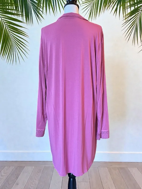 Victoria’s Secret Pink Modal Button Front Sleep Shirt Nightgown XL - Image 3