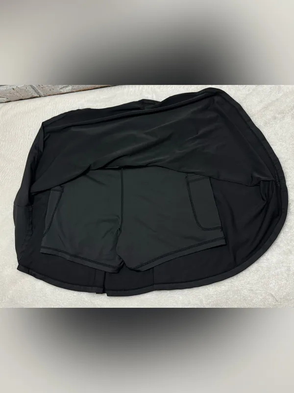 Basic Black Tennis Skirt With Built In Shorts Size Medium - Image 4