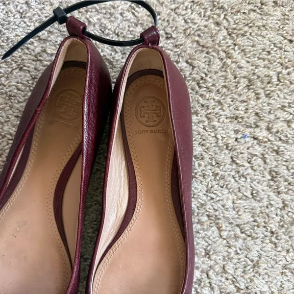 Tory Burch Mini Miller Burgundy Flats - Image 5