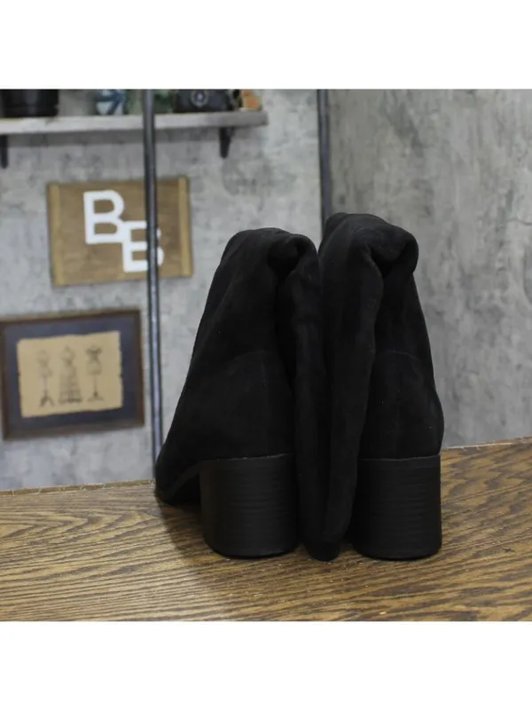 NWT Journee Collection Faux Suede Romilly Knee High Boots Black Suede 6.5M - Image 7