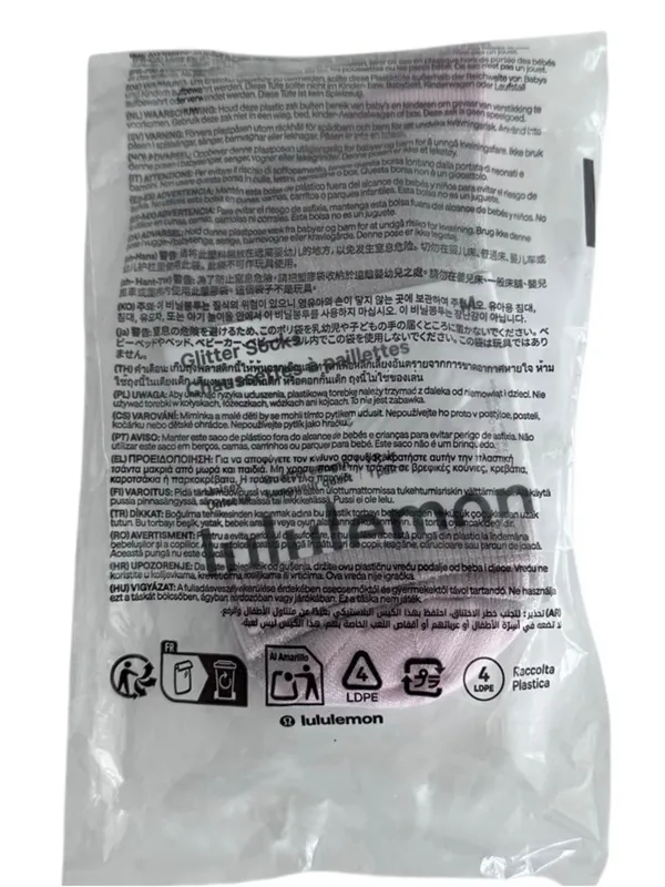 Lululemon Glitter Socks Quarter Length Blissful Pink with Silver Medium - Image 8