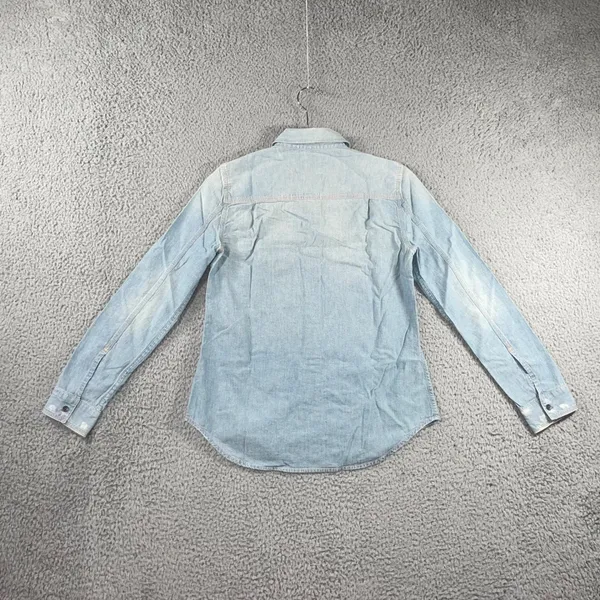 Madewell Denim Button Up Shirt Women XS‎ Long Sleeve Casual Preppy Nautical - Image 3