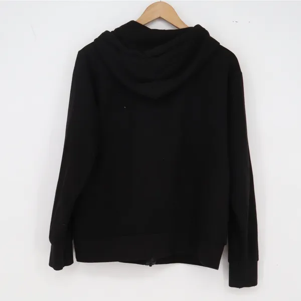 Time and Tru Hoodie Women L Black Soot Zip Up Pocket Good - Image 7