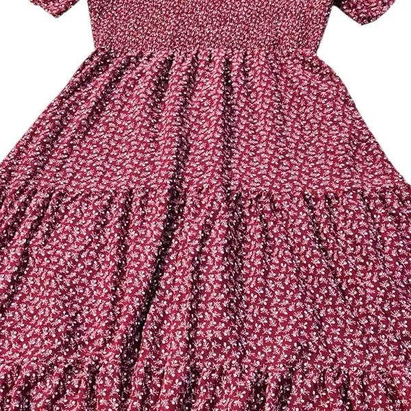 BTFBM Red & White Floral Maxi Dress, Size XL - Image 4