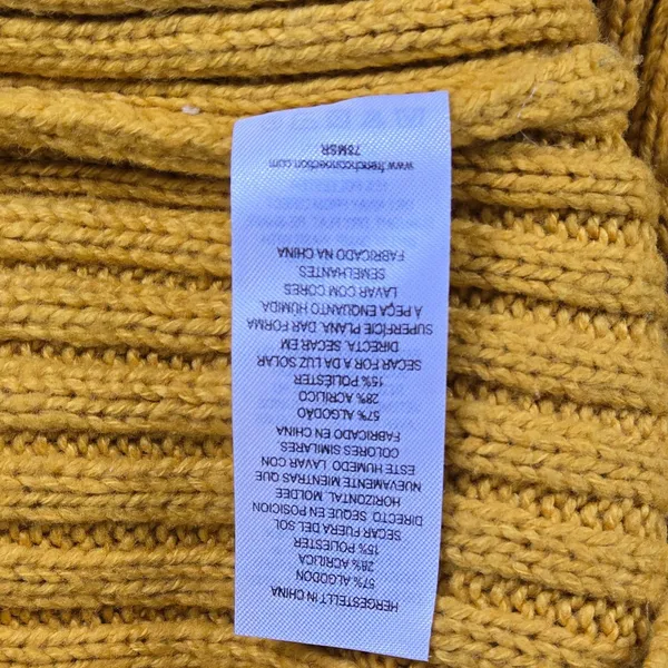French Connection Womens Mustard Yellow Cable Knit Ribbed Sweater 78MSR Size S - Image 5