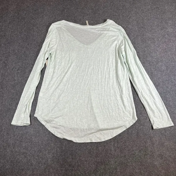 Tresics Womens Mint Green Long Sleeve V-Neck Pocket Tee Rayon Top TRU-G7024 M - Image 2