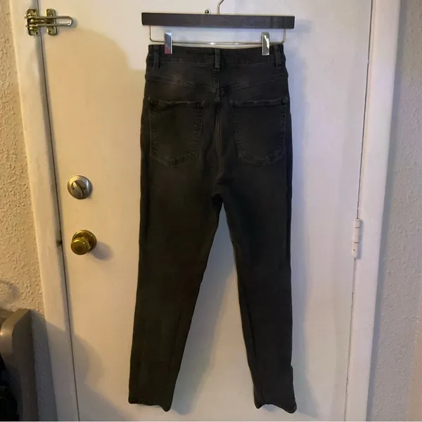 Free People We The Free High Rise Distressed Black Jeans 28 Casual Bikercore - Image 2