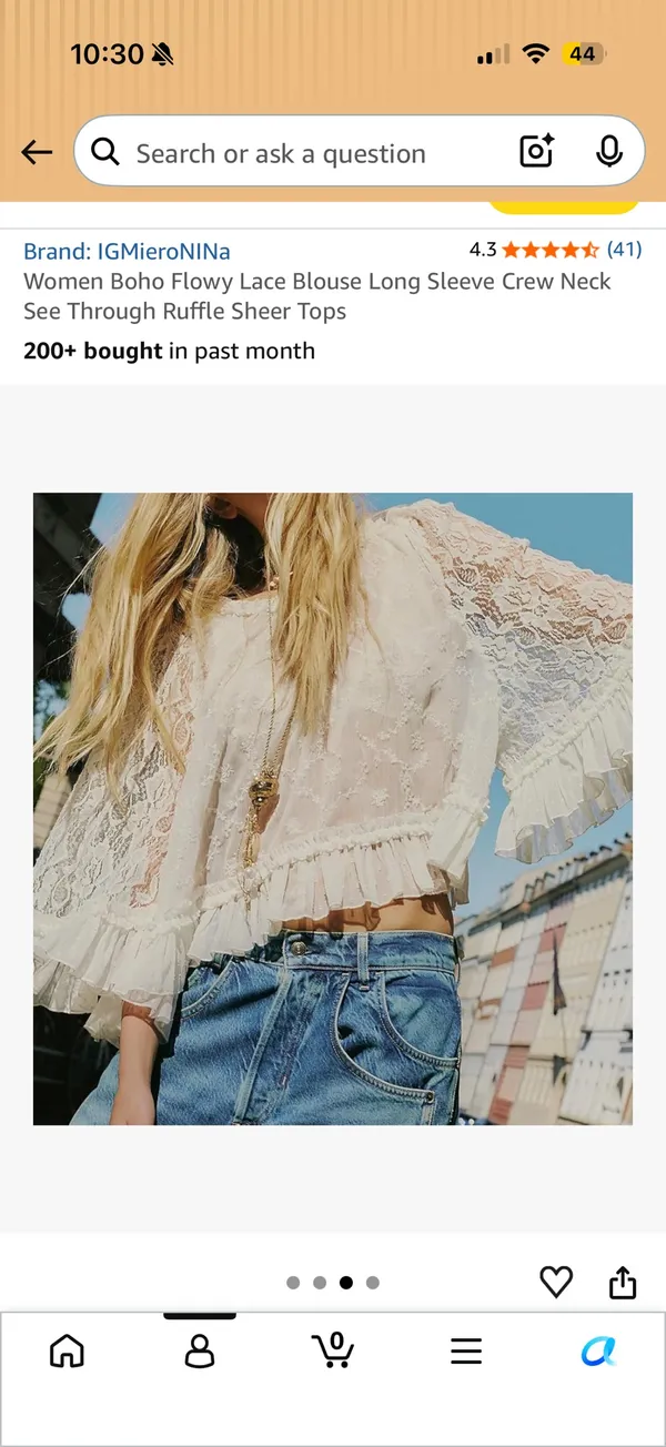 Amazon Cream Lace Top - Image 3