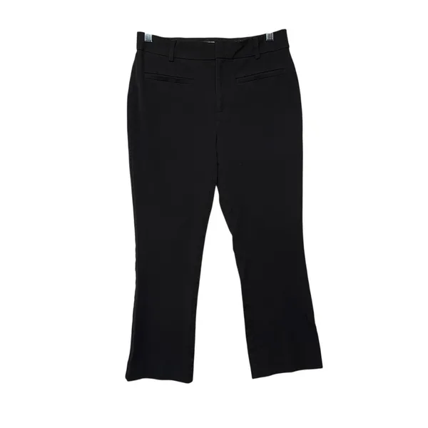 Maeve by Anthropologie Black Cropped Kick Flare Classic‎ Chic Smart Pants Size 4 - Image 2