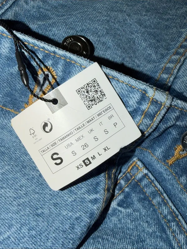 NWT ZARA Light Wash Denim Jumpsuit Boiler Long Sleeve Button Front S 0108/236 S - Image 5