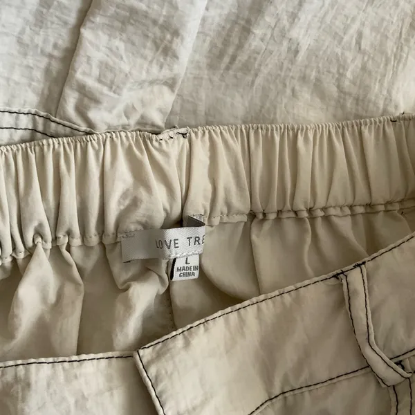 Love Tree‎ Parachute Pants Size Large Cream - Image 2
