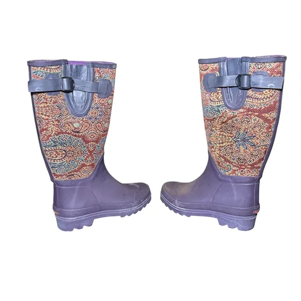 Smith & Hawken Paisley Rubber‎ Rain Boots outdoor wellies Gardening Size 6 - Image 5
