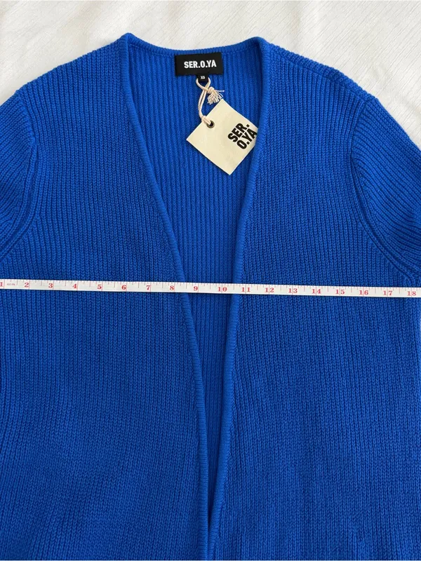 SER.O.YA Royal Blue Maxi Belted Knit Cardigan XS NWT - Image 12
