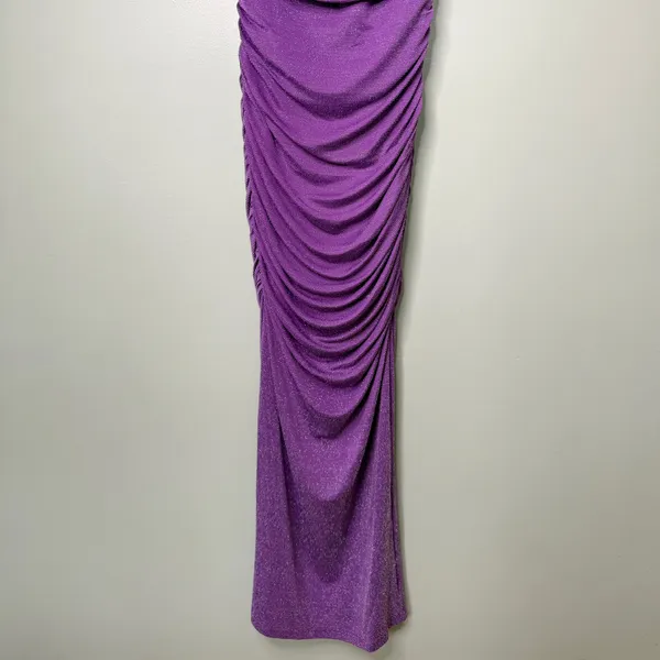 NWT Hello Molly Fabulous Spark Halter Glitter Maxi Dress Purple Women’s Size 8 - Image 9