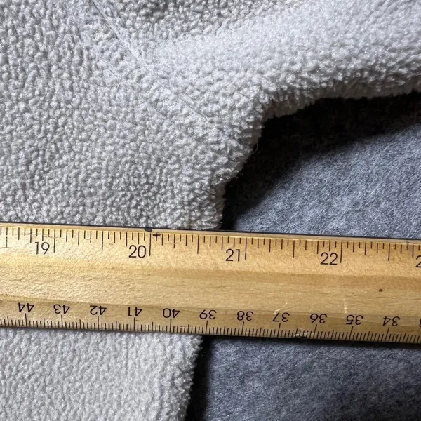 Vintage Lands End Womens Petite Fleece Zip Up Hoodie Jacket Beige Size‎ S - Image 3
