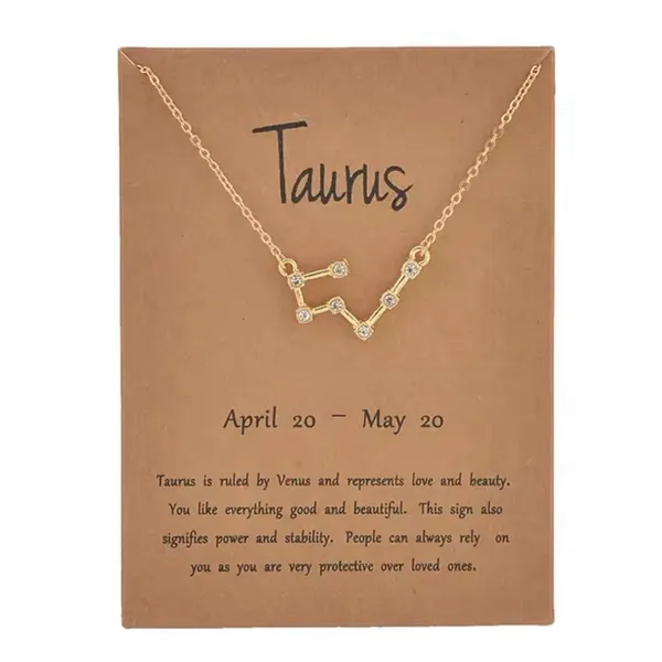 NEW Taurus 18k Gold‎ Constellation Zodiac Star ⭐️ Necklace Birthday Astrology - Image 8