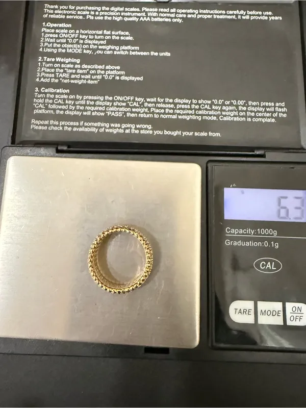 Unsigned Gold-plated Pave Crystal CZ Band Eternity Ring Size 8. - Image 10
