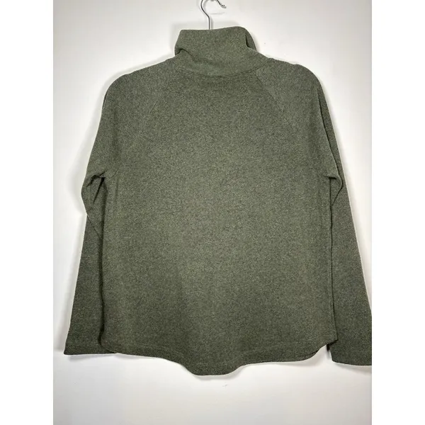 J. Crew Funnel‎ Neck Pullover Green Button Detail Long Sleeve Small - Image 5