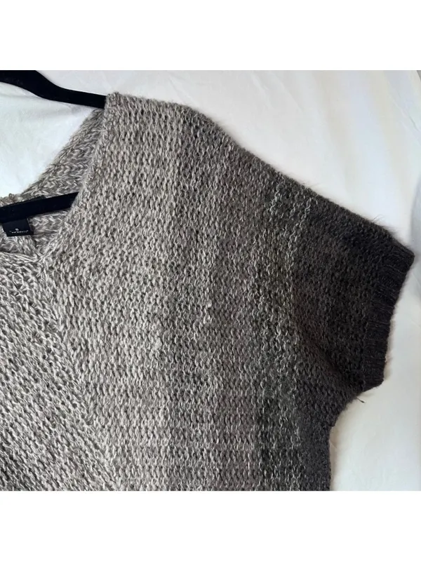 Paraphrase Women’s Small Oversized Y2K Wool Blend Sweater Boxy Pullover Knit Brown Tan - Image 4