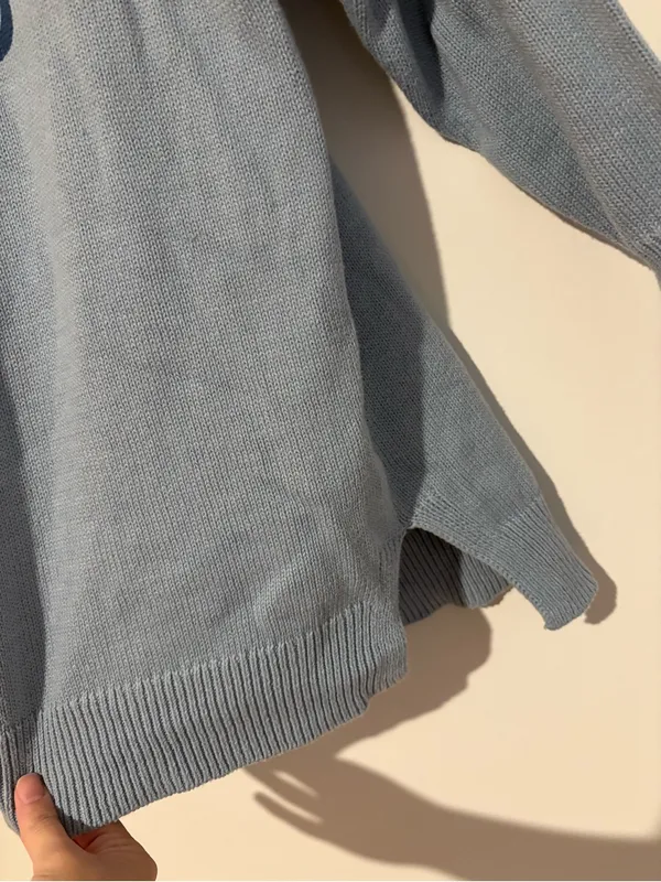 Sincerely Jules Sunday Scaries Soft Knit‎ Sweater Light Blue size medium - Image 4