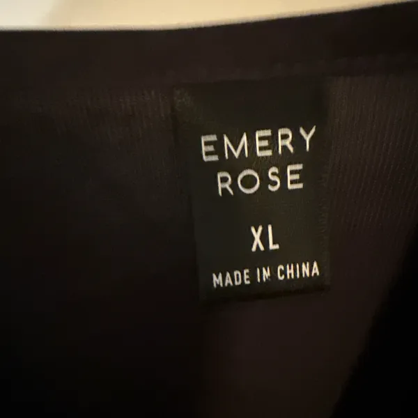 Emery Rose Black Satin Short Sleeve Top -XL - Image 2