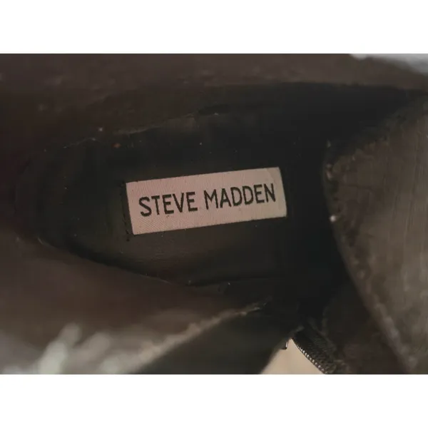Steve Madden BetaMax Black Nylon Pink & Green Lace Up Platform Combat Boot - Image 5