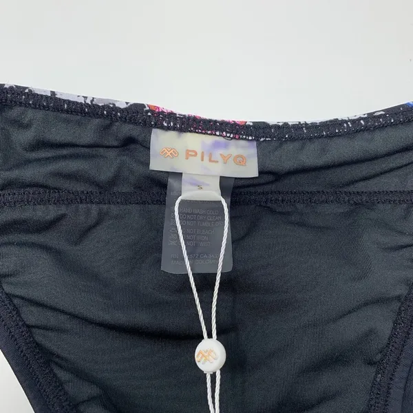 PILYQ Women Multicolor Hindi Banded Teeny Bikini Swim Bottom Size Small - Image 3