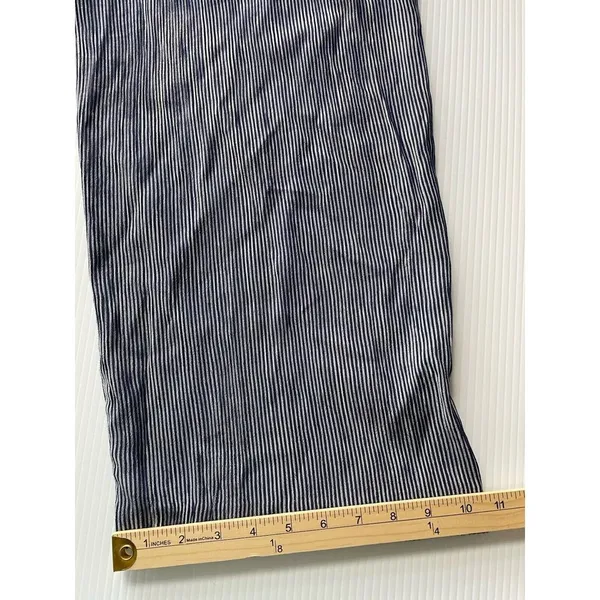 Eileen Fisher? Cotton Linen Wide Leg Pants Women's 12 Stripe Blue Made In Canada - Image 3